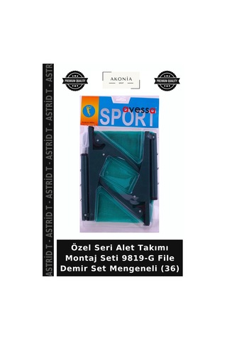 Özel Seri Alet Takımı Montaj Seti 9819-g File Demir Set Mengeneli 36