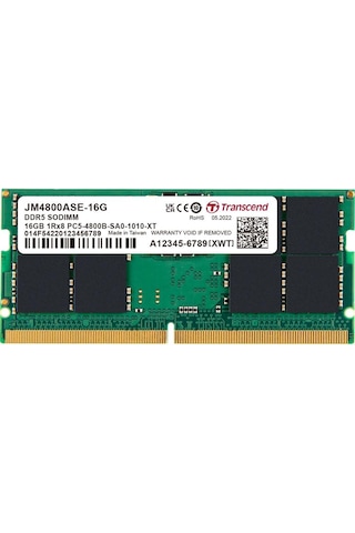 Transcend JM4800ASE-16G 16 GB DDR5 4800 MHz CL40 1.1V Notebook Ram