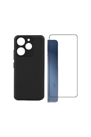 Tecno Spark 10 Pro Uyumlu Kılıf Esnek Silikon Telefon Kılıfı Ve Temperli Cam Ekran Koruyucu