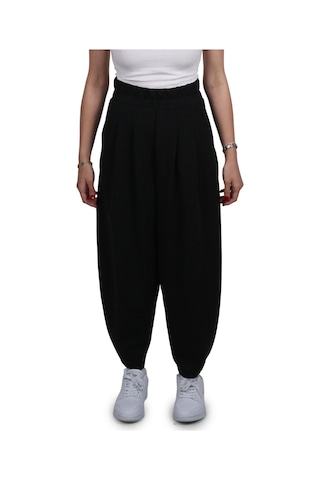 Kadın Modal Kumaş Havuç Kesim Siyah Pantolon Siyah