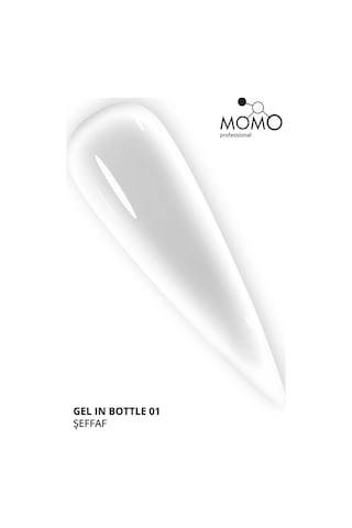 Momo Professional Gel In Bottle No.01 Akıllı Fırçalı Protez Tırnak Jeli Şeffaf 18 Ml