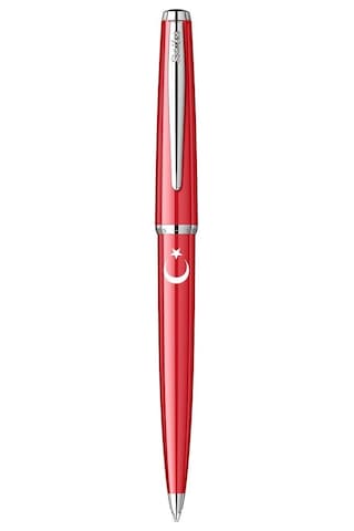 Scrikss Vintage 33 Tükenmez Kalem Kırmızı Ay Yıldız Baskılı Kırmızı