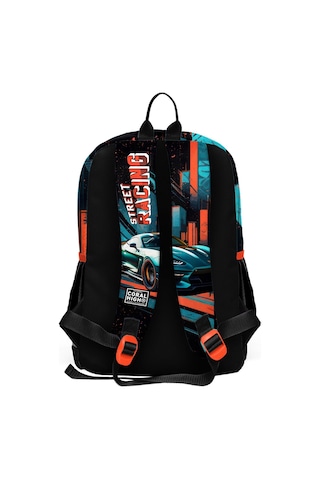 Coral High Kids Siyah Nefti Yarış Arabası Desenli Okul Sırt Çantası 23765