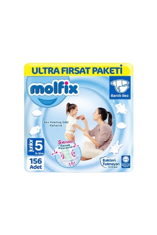 Molfix Bebek Bezi 5 Beden Ultra Fırsat Paketi 78x2 156 Adet 2'li
