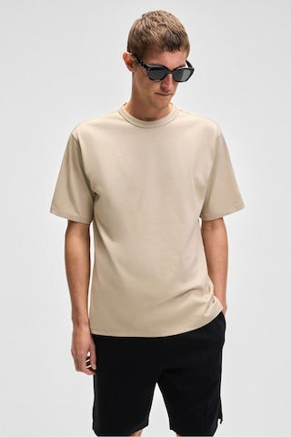 Grimelange CATWALK Erkek %100 Pamuk Regular Fit Bej T-Shirt