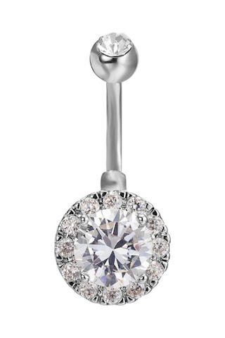 Chavin Yuvarlak Komple Taşlı Göbek Piercing Dt80By Gümüş