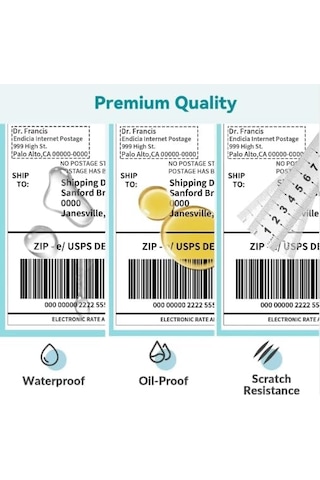 Aee 100x100 Termal Etiket 500 Sarım Kargo Etiketi Yapışkanlı Ribon Gerektirmez / Suya Dayanıklı Barkod Etike 1
