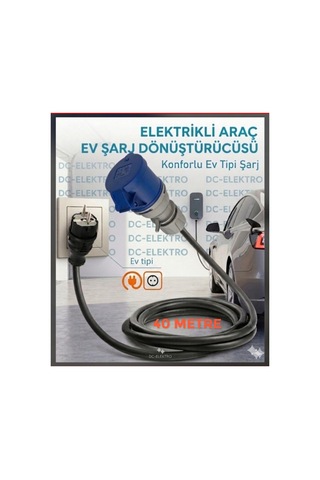 Araç Şarj Cihazı Için 3x4mm Hes Veya Öznur Kablolu Dönüştürücü Kablo Uzatma 40 Metre - 888600968 40 Metre - 888600968