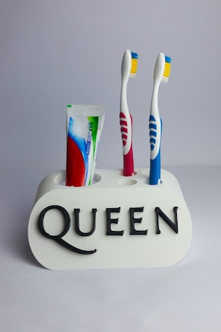 Queen - Dekoratif Diş Fırçalık Beyaz