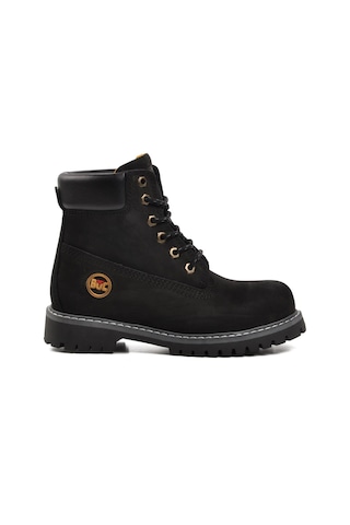Bulldozer 240602 Siyah Nubuk Hakiki Deri Bağcıklı Unisex Bot 001