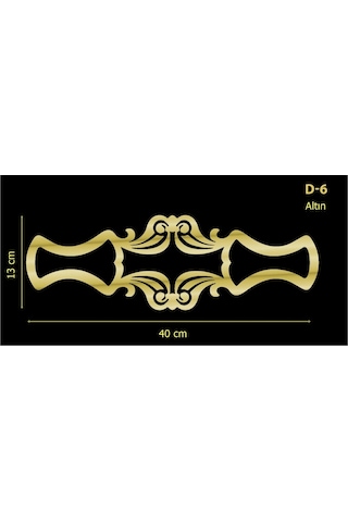 Eymenyapimarket Dekoratif Aynalı Pleksi Mobilya Dolap Süsü 40 X 13 Cm D-6 (177370115)