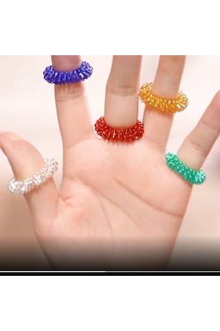 Gençler Yetişkinler İçin 10 Adet Parmak Yüzük Seti Stres