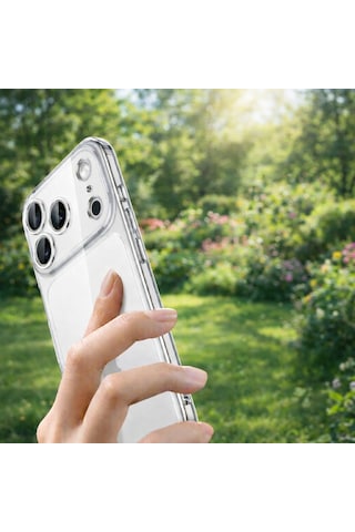 Apple iPhone 17 Pro Max Uyumlu Kılıf Şeffaf Kamera Korumalı 3d