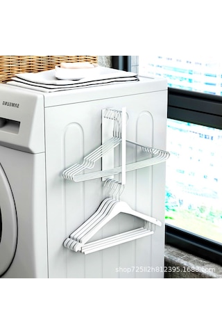 Hangfox Beyaz Küçük Boy Magneetik Çamaşır Makinesi Duvar Rakımı - Balkon Organizasyonu, Kolay Kurulum, Delik Açmadan Konforlu Saklama Beyaz