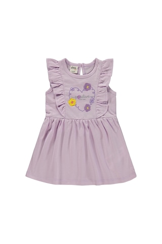 Civil Baby Kalp Baskı Çiçek 6-18 Ay Elbise - Lila