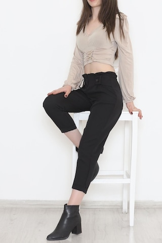 Bensu Store - Kemer Görünümlü Pantolon Siyah - 20785.683. 001