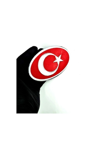 Etiketçilere Özel Armalar Oval Türkiye Sevdalıları Bayrak Alüminyum Sticker Kan Kırmmızı