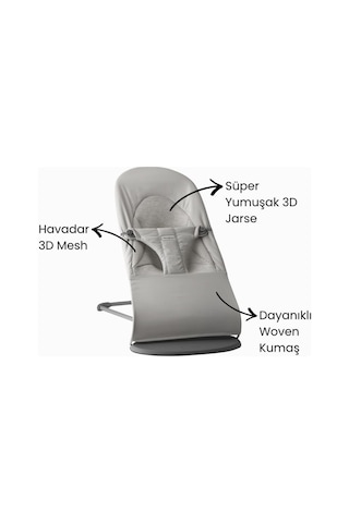 Babybjörn Balance Soft Ana Kucağı Woven Jersey Tri-fabric Light Gray