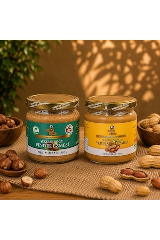 Adress Şekersiz Fındık Ezmesi ve Yer Fıstığı Ezmesi 2 x 350 G