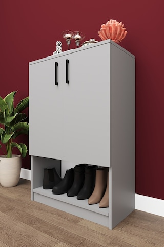 Lüks 2 Kapaklı Ayakkabılık Düzenleyici %100 MDF 4 Raflı Çok Amaçlı Dolap A03