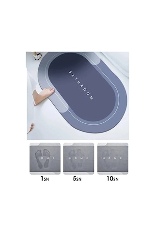 Sihirli Su Emici Kaydırmaz Banyo Paspası Ayak Matı Kaymaz Tabanlı Abdest Paspası 3,5 Mm Diğer