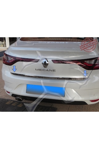Renault Megane 4 Sedan Krom Formlu Bagaj Alt Çıtası 2016 Üzeri