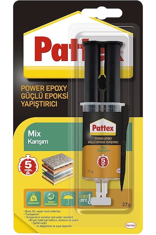 Pattex Epoxy Mix Güçlü Enjektörlü Çiftli Yapıştırıcı 27 G