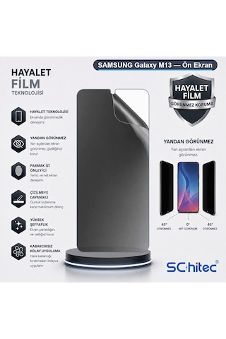 Samsung Galaxy M13 Uyumlu Ön Yüzey Hayalet Privacy Hidrojel Ekran Koruyucu 75078673