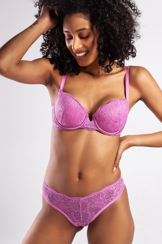 Lenaca G.colors Balconette Foam Push Up Bra, Koyu Pembe Konforlu Ve Şık Sütyen Çok Renkli