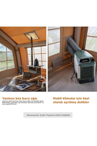 Habl 13 Kişilik 13.2m2 4 Mevsim Şişme Çadır 367 360 220cm Bej