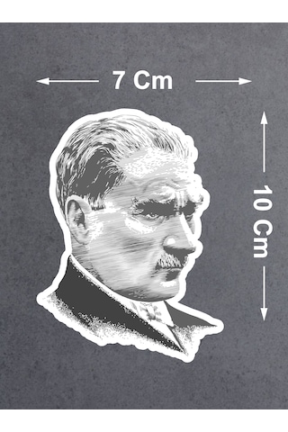 Atatürk Mustafa Kemal Atatürk Sticker - Araba Oto Motosiklet Karavan Laptop Sticker - 00618 10x7 Cm