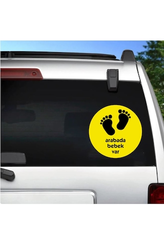 Arabada Bebek Var Sticker - Araba Oto Motosiklet Karavan Sticker - 00001 25x25 Cm