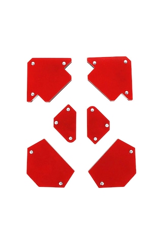 Valkyrie Mıknatıslı Manyetik Gönye Kaynak Tutucu 6'Lı Set Kırmızı