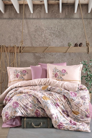 Clasy Mirante Pembe %100 Pamuk Çift Kişilik Ranforce Nevresim Takımı Pembe