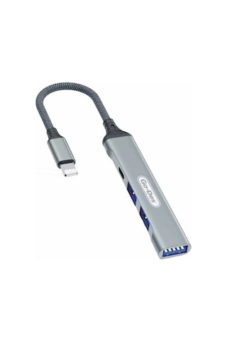 Go Des GD-UC703 Lightning Hub 4 in 1 USB Çoğaltıcı Adaptör Çoklu USB İstasyonu Tak & Çalıştır - ZORE-260807