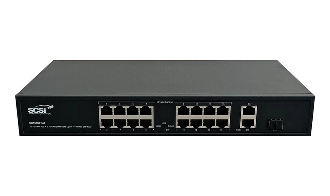 Sc161sfpaf 16 10/100m Poe Port + 2 10/100/1000m Ethernet Uplink Port + 1 Gigabit Sfp Uplink Port-113960