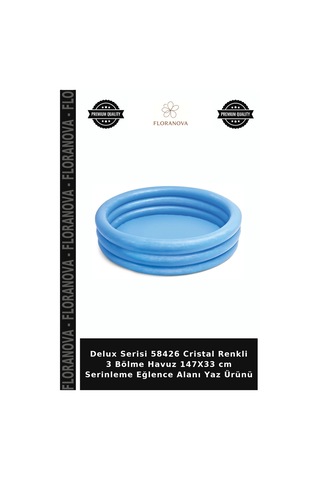Delux Serisi 58426 Cristal Renkli 3 Bölme Havuz 147x33 Cm Serinleme Eğlence Alanı Yaz Ürünü Çok Renkli