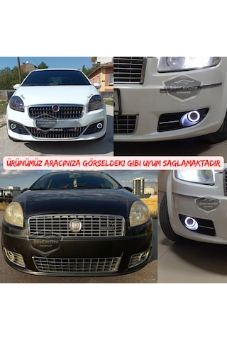 Fiat Linea 2007-2018 Uyumlu Üniversal Mercekli Angel Sis Farı Metal Su Geçirmez 76 Mm Sarı Halkalı Gündüz Farı Angel Eyes 2 Adet 01 Şüscaroto Aksesuar