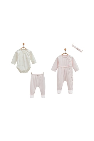 Altıntaş Baby Caramell Özel Kutusunda Tulumlu Mini Kuzu 4'lü Takım 56-62 Cm Yeni Doğan Yeni Sezon Açık Pembe Açık Pembe