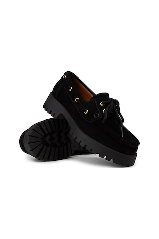 Deery Kadın Hakiki Süet Siyah Marin Loafer - 02036zsyhc01
