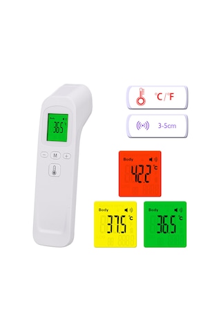 Aubyhe El Tipi Enfrared Termometre, Dokunmadan Vücut Ve Nesne Sıcaklığı Ölçer, 3 Renkli Arka Işık, 0.5 Saniye Hızlı Okuma, Otomatik Kapatma Pil Yok