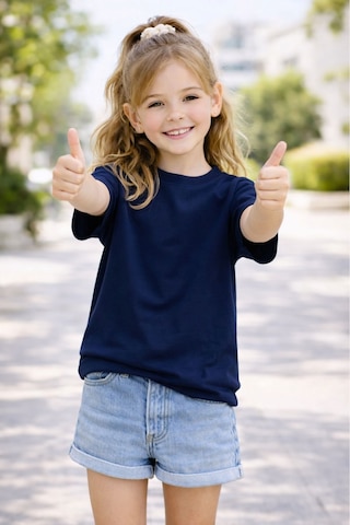 Zuzunga Unisex Basic Kısa Kollu Çocuk T-shirt Lacivert