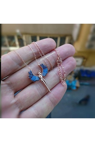 Modahilye 925 Ayar Gümüş Aşk Meleği Rozegold Renk Kolye Rose Gold