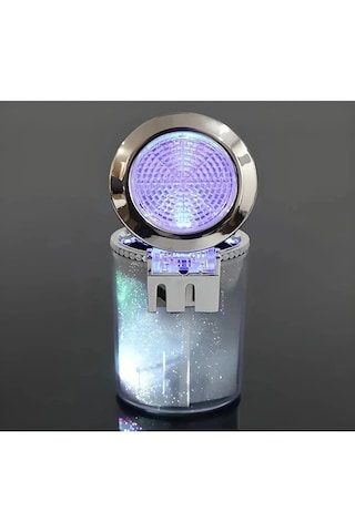7 Renkli Rgb Led Işıklı Oto Küllük Kapaklı Spor Araç İçi Küllük