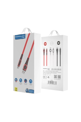 Konfulon Dc01 Süper Hızlı Micro Usb Kablo 1m 2.4a - Kırmızı
