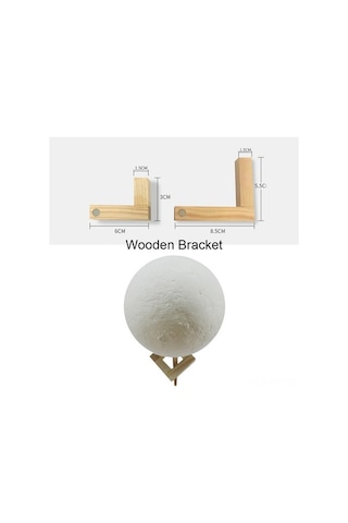 Novahub 3d Baskı Gece Lambası - Usb Şarjlı Dimlenebilir Ahşap Standlı 2 Renkli Işıklı Yatak Odası Dekoru Diğer