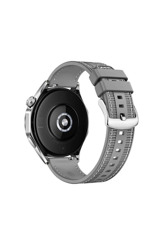Adige Huawei Watch Gt 5 46mm İle Uyumlu Kordon Kayış Dikiş Desenli Silikon Krd102 Lms 22/dds Gri