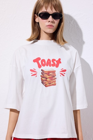 Manuka Baskılı Kısa Kol T-shırt Toast Toast