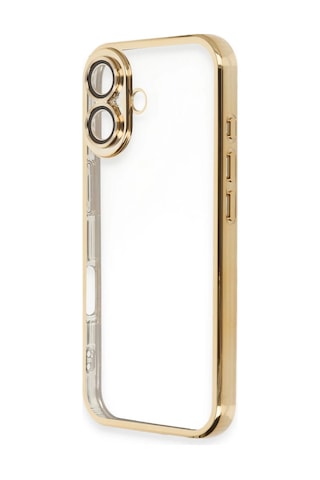 Newface Apple, Uyumlu iPhone 16 Plus Kılıf Razer Lensli Silikon Semeglbl - 5 - Gold