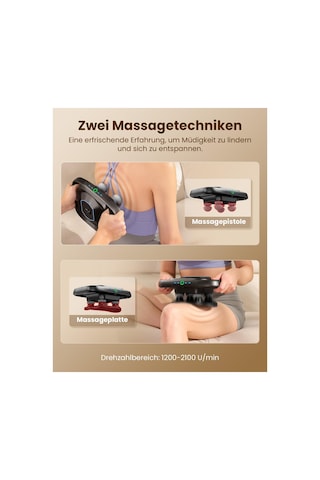 Bob And Brad Therapanel Derin Doku Masaj Tabancası, Yüzey Pedli Ve Sırt Ve Bacaklar İçin 4 Noktalı Bağlantıya Sahip 2'si 1 Arada Kas Masajı, Sessiz Fırçasız Motor, 6 Saat Pil, Sağlıklı Yaşam Hediyesi